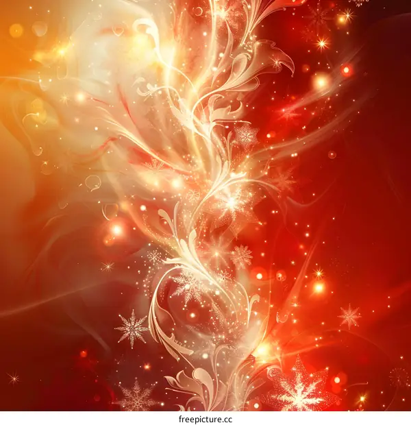 Christmas golden snowflakes background