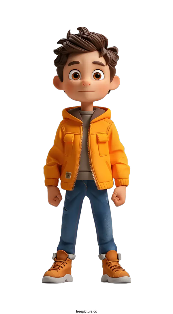 [Transparent Background PNG]3d cartoon character of a boy