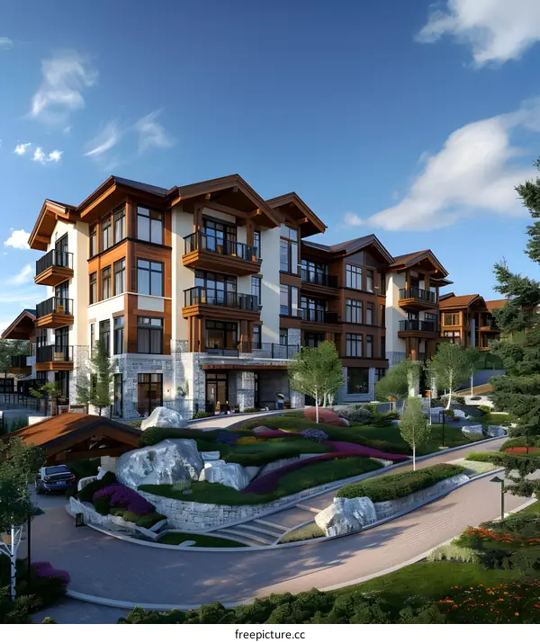 Modern Mountainside Residence with Landscaped Gardens