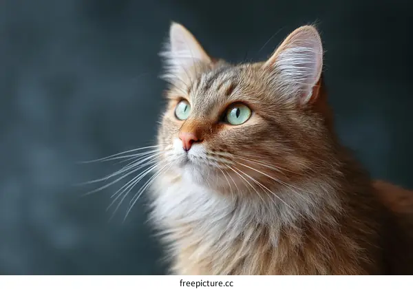 Close-up of a beautiful fluffy cat