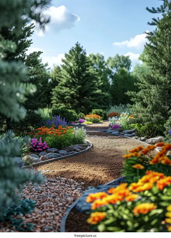Path Leading Through a Tranquil Garden