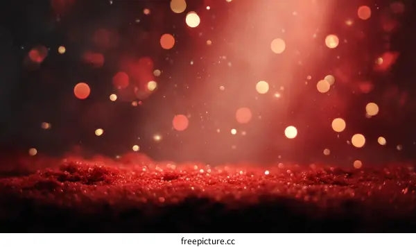 Red Glitter Background with Bokeh Lights