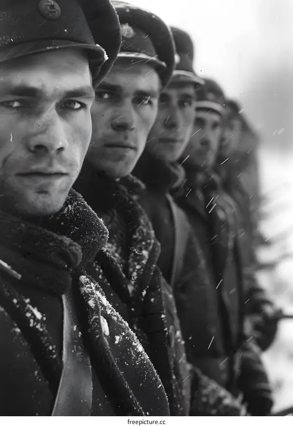 soviet soldiers in winter uniform during world war ii