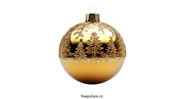 [Transparent Background PNG]Golden Christmas Ornament Decor