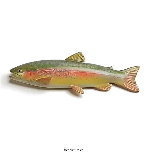 Rainbow Trout Fish on White Background