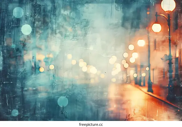 Blurred Lights Night Cityscape Abstract Background