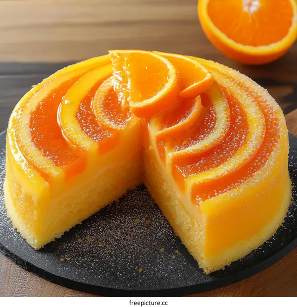 Delicious Orange Cake Dessert Slice