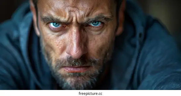 Close-up Portrait of a Caucasian Man