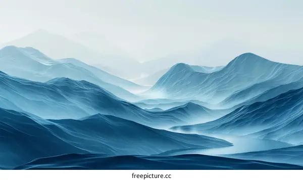 Abstract Blue Mountain Illustration