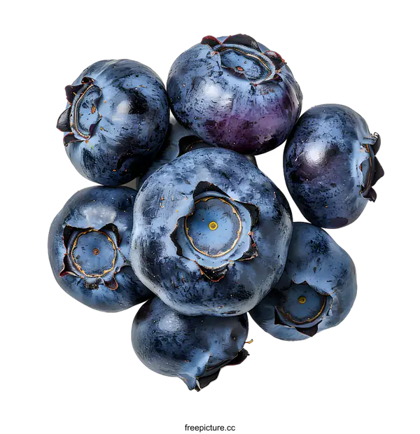 [Transparent Background PNG]Blueberries on white background