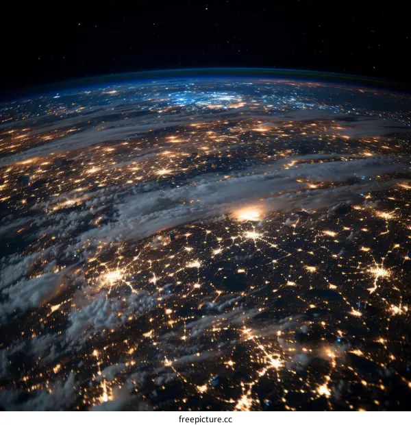 Earth's city lights from the International Space Station