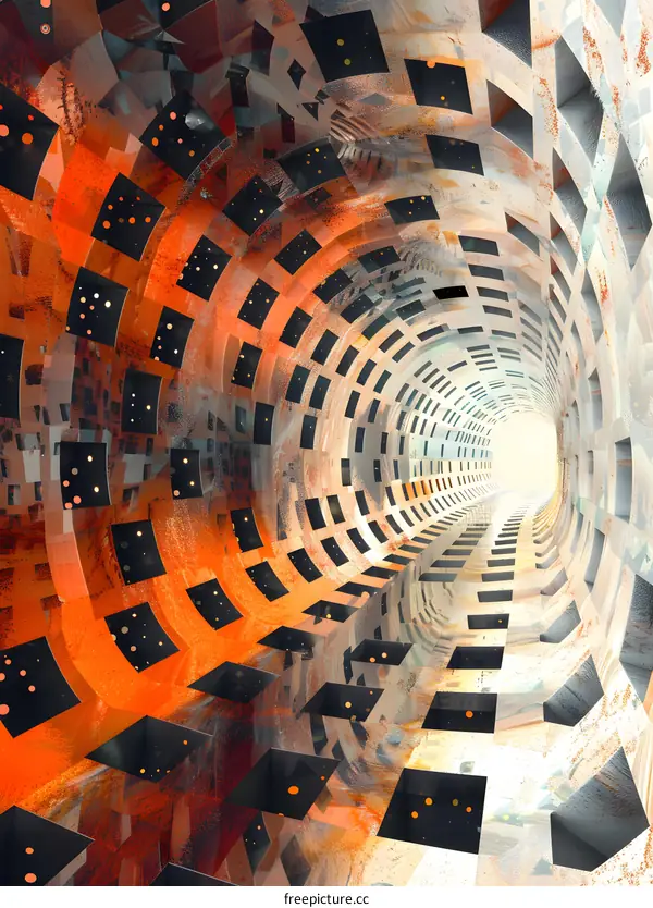 Orange and white tunnel