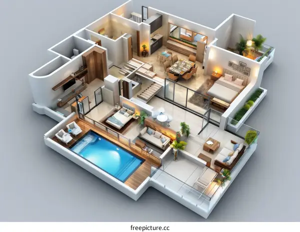 Luxury Penthouse Apartment Floor Plan