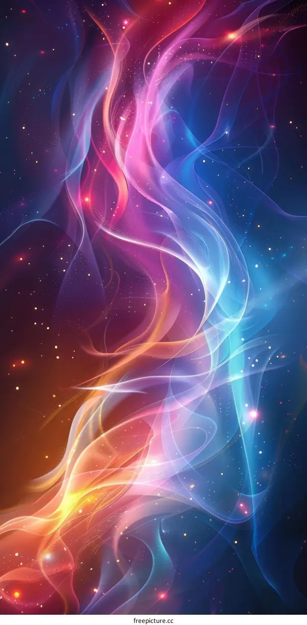 Colorful Abstract Background with Dynamic Fluid Brushstrokes