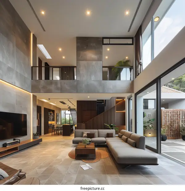 Expansive Living Room with Modern Minimalist Design