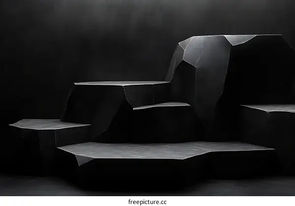 Abstract Dark Stone Product Display Platform