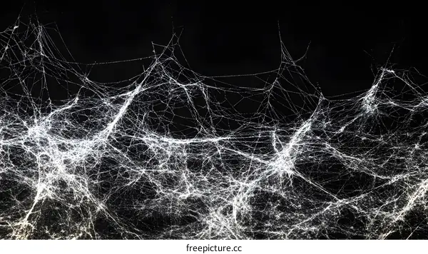 Spiderweb Abstract Art on Black Background