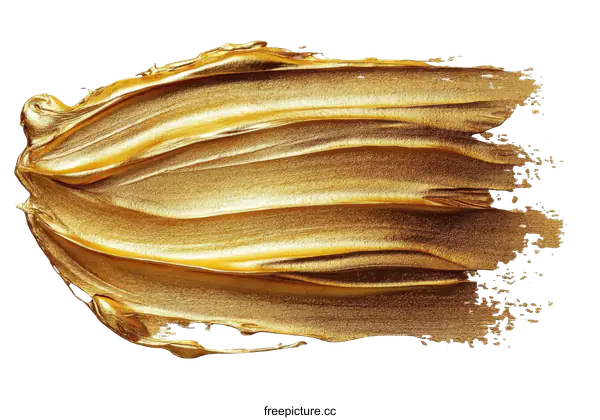 [Transparent Background PNG]Golden Paint Stroke Texture Illustration