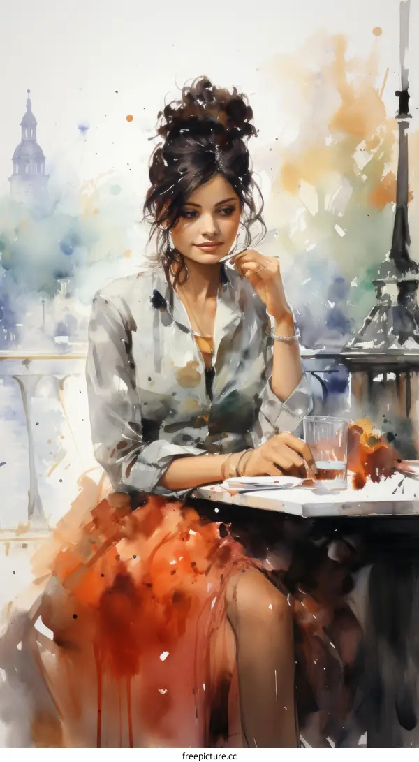 An elegant lady is drinking afternoon tea