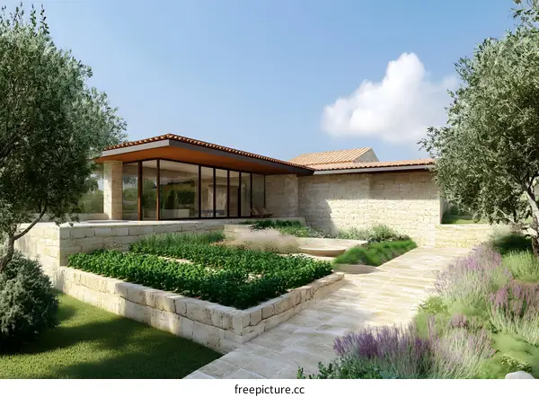 Modern House with Garden in Countryside