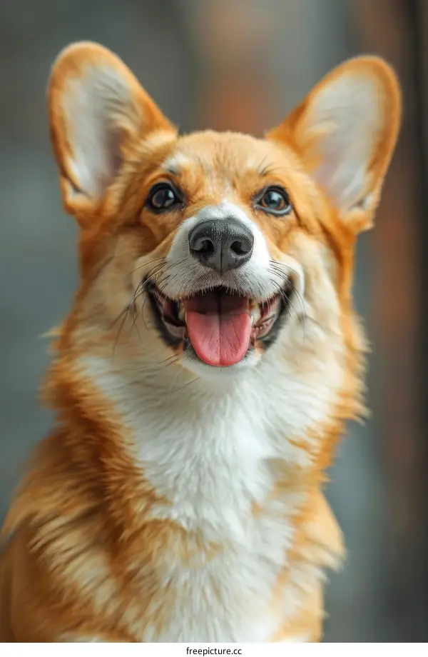 A happy looking corgi dog