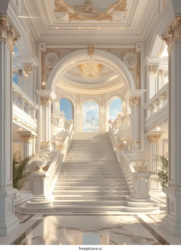 Staircase of an Opulent Mansion