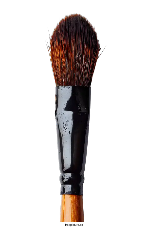 [Transparent Background PNG]close up of a paintbrush with black bristles