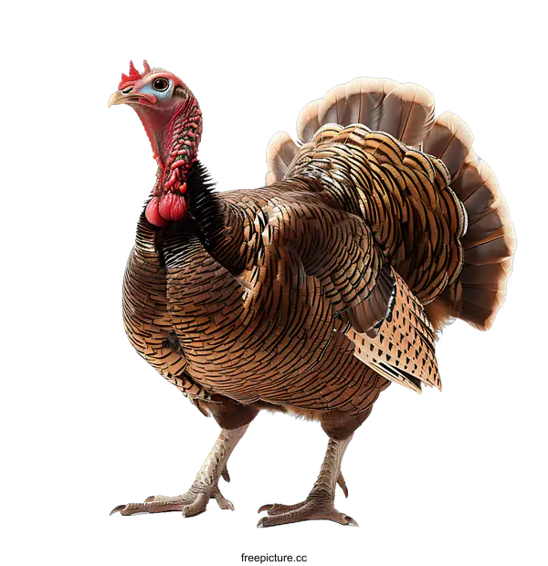 [Transparent Background PNG]Wild Turkey on a White Background