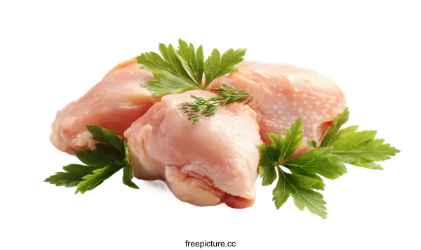 [Transparent Background PNG]Fresh Raw Chicken Thighs with Herbs