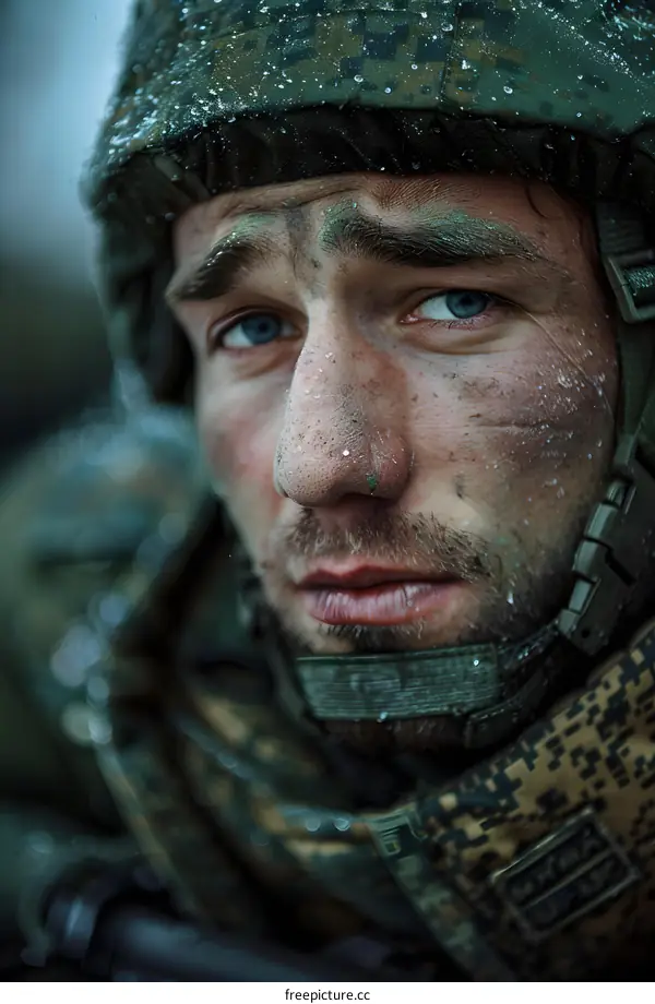 Portrait of a young soldier