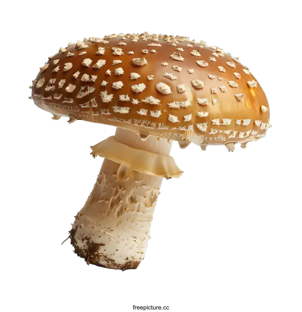 [Transparent Background PNG]Brown Spotted Mushroom With White Background
