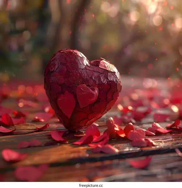 Red heart-shaped model