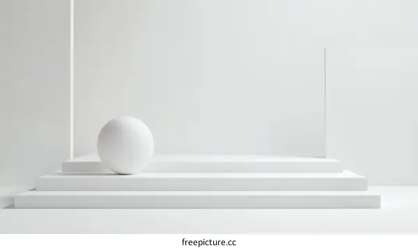 Minimalist White Geometric Product Display