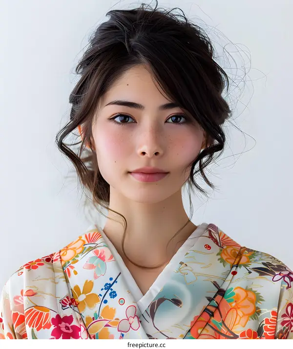 Young woman in a kimono