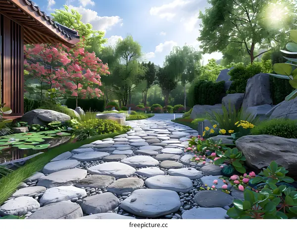 Chinese style garden landscape design renderings