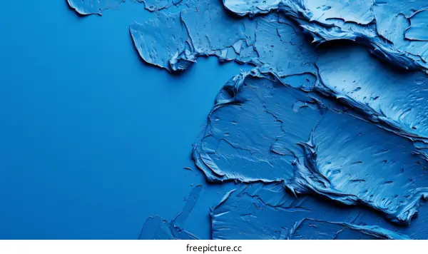 Blue Oil Paint Texture Closeup