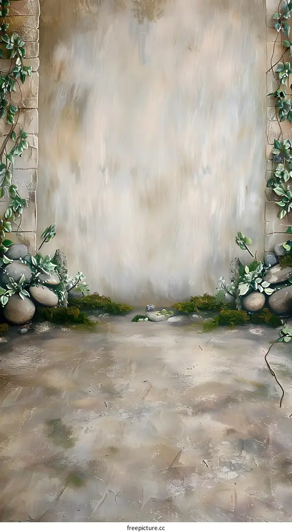 Stone Wall and Vines Backdrop for Photography