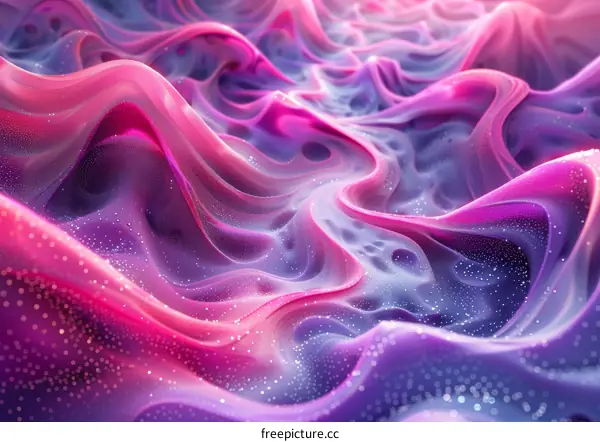 Dynamic Colorful Abstract Painting with Waves and Glitter