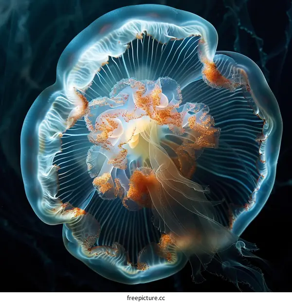 Bioluminescent Jellyfish with Long, Flowing Tentacles