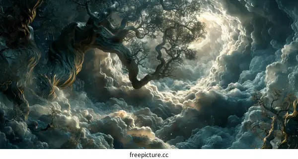 Surreal Tree Roots Reaching for the Light of the Sun