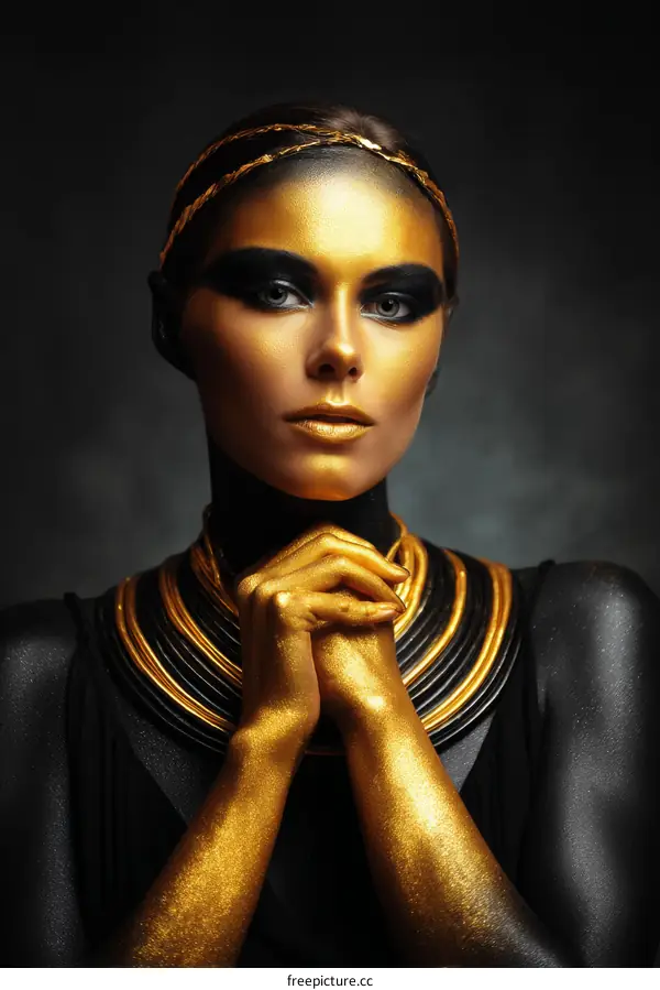 Golden Goddess Egyptian Inspired Portrait
