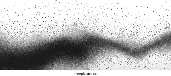 Abstract Black and White Dotted Wave Design