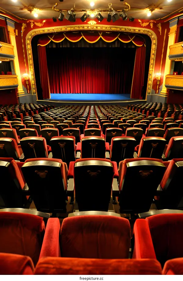 Empty Theater Seats in Front of Stage
