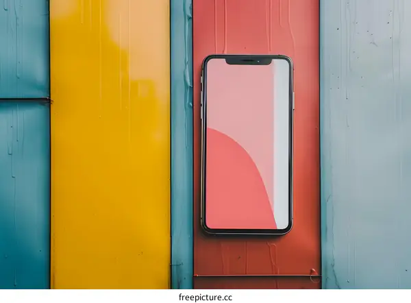 Modern Smartphone Mockup On Colorful Background
