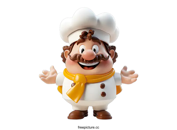 [Transparent Background PNG]Happy Cartoon Chef Character