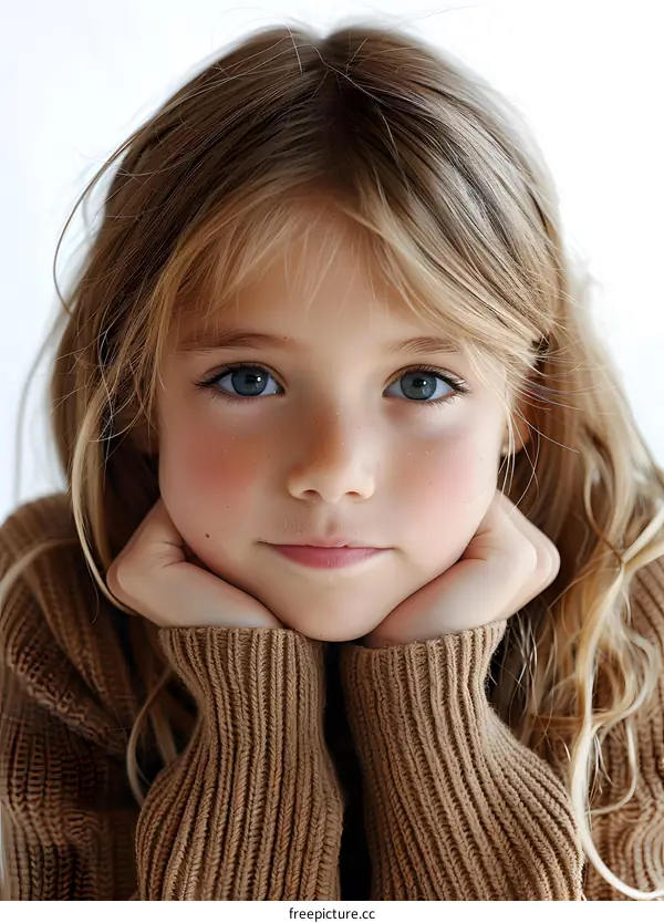 Portrait of a Young Girl with Blue Eyes