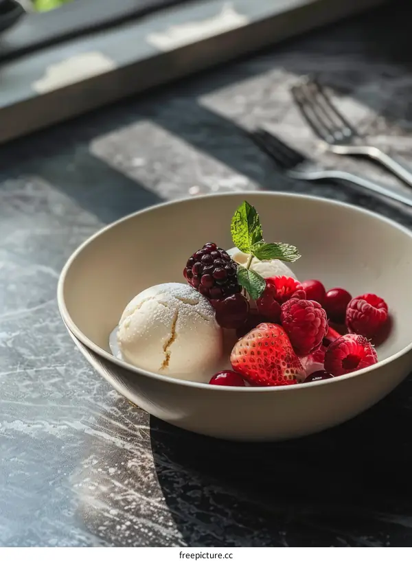 Fresh Berry & Mint Ice Cream