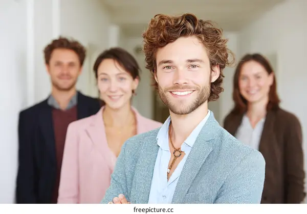 Successful Business Team Confidently Posing