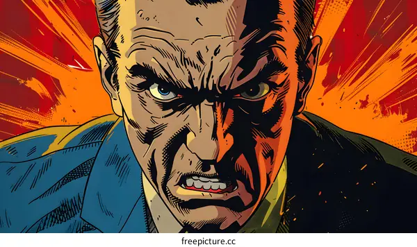 Close-up of an angry man