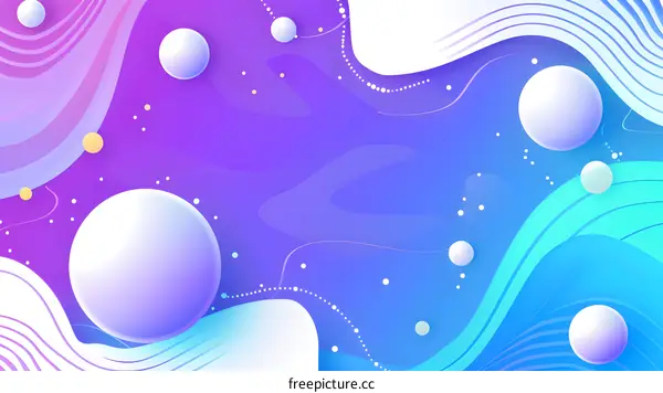 Abstract Background with Colorful Wavy Lines and White Circles